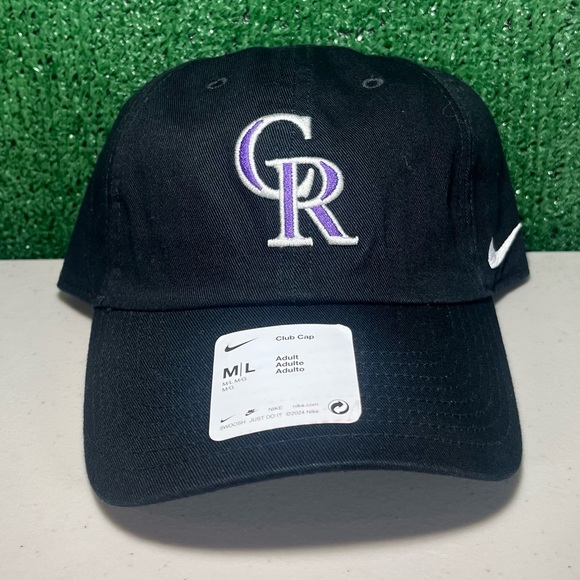 Nike Other - Men's Nike‎ Colorado Rockies Unstructured Hat Black Adjustable Cap Size M/L NWT